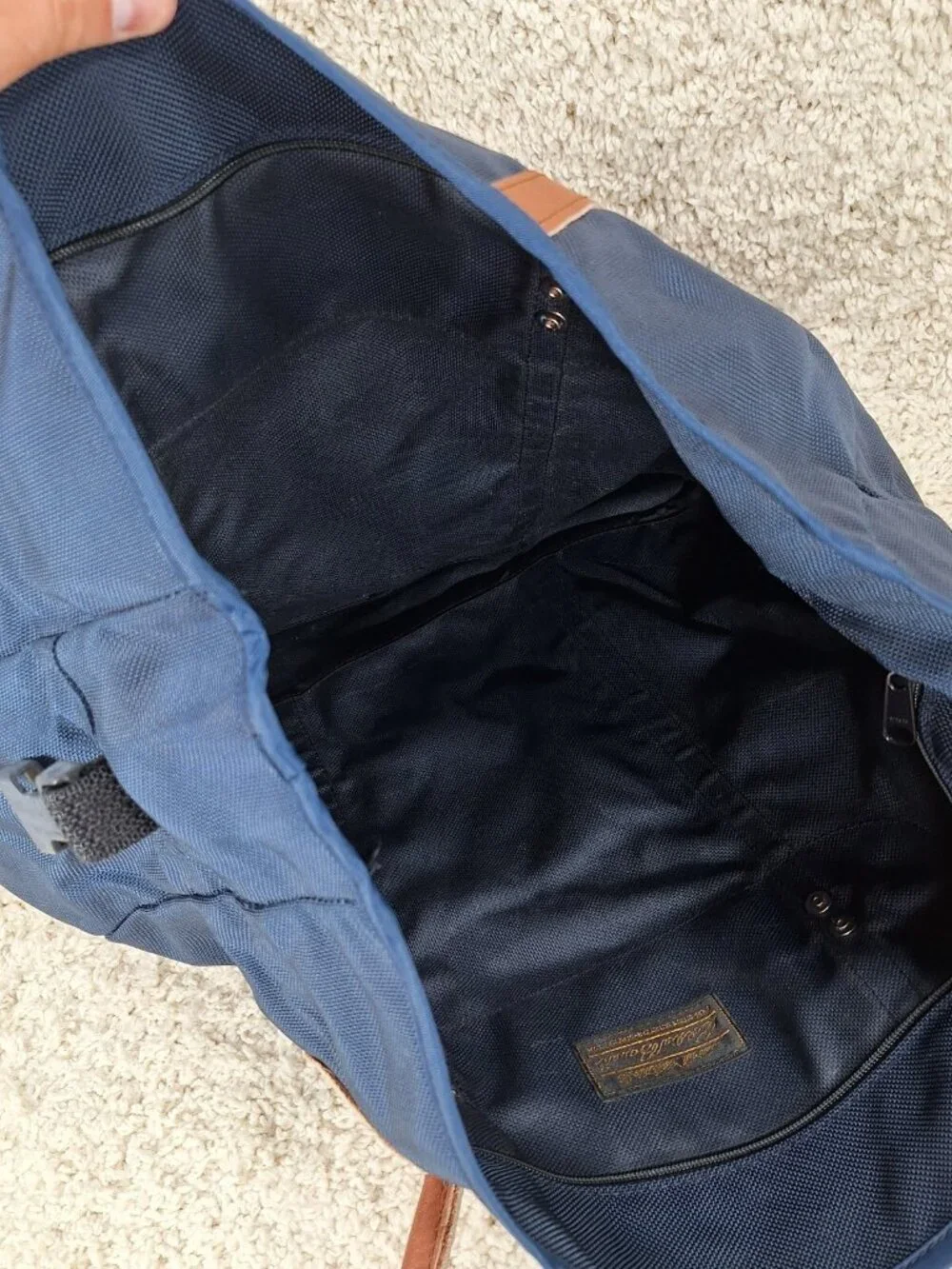 Vintage Eddie Bauer x Ford Bronco Leather & Canvas Duffle Tote Overnight Bag